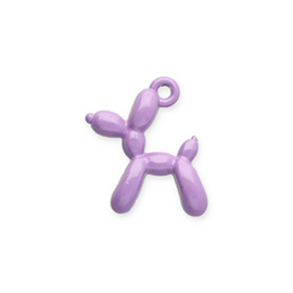 Bedels metaal ballon hond poedel Lilac, 1 stuk