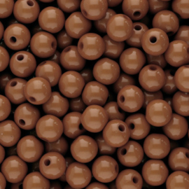 8 mm acryl kralen shiny Dark cognac brown, per stuk