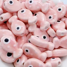 Keramiek Pink Fish, per stuk