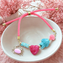 DIY pakket armbandje "Holy Crab" Pink