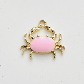Bedels metaal krab Pink-gold, 1 stuk