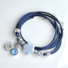 DIY pakket Blauwe bloem-Zilver armband