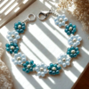 DIY Fleur armbandje Blue Zilver, c.a. 6 armbandjes