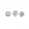 Kraal zilver met strass steentjes 6x7mm, per stuk