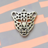 Bedels metaal Leopard head Zilver (nikkelvrij), 1 stuk