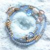 DIY pakket wikkel armband Blue-Gold