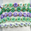 DIY box Fleurs, Green-Columbine (Goud of Zilver), c.a. 18 armbandjes