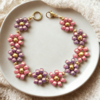 DIY Fleur armbandje Metallic Pink-Amethyst (Goud of Zilver), c.a. 6 armbandjes