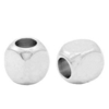 Kralen DQ metaal cube 3mm Zilver (nikkelvrij), 4 stuks