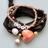 DIY pakket wikkel armband Hart, Orange