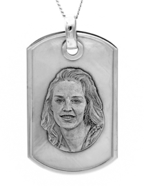 zilver dogtag hanger foto/vingerprint