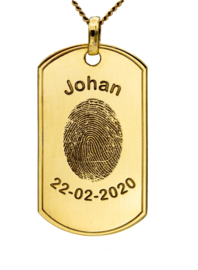 goud dogtag hanger foto/vingerprint