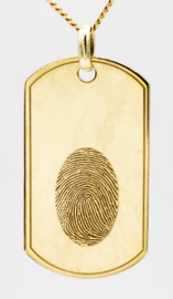 goud dogtag hanger vingerprint