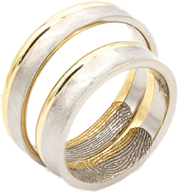 zilver ring met vingerprint