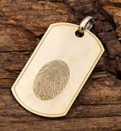 goud dogtag hanger foto/vingerprint