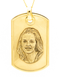 goud dogtag hanger foto/vingerprint