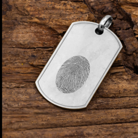 zilver dogtag hanger foto/vingerprint