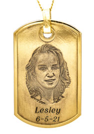 goud dogtag hanger foto/vingerprint