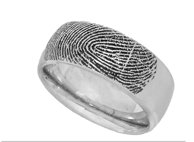 zilver ring met vingerprint