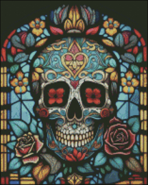 Diamond Painting Miss Coccinelle Skull Glasraam 40x50