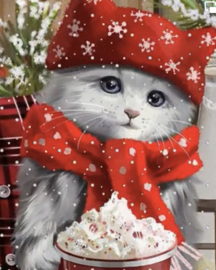 Diamond Painting Miss Coccinelle Winter Cat 40x50