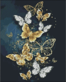 Diamond Painting Miss Coccinelle Golden Butterflies