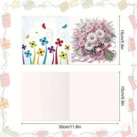 Diamond Painting Kaart Pakket met 8 verschillende Bloemen kaarten