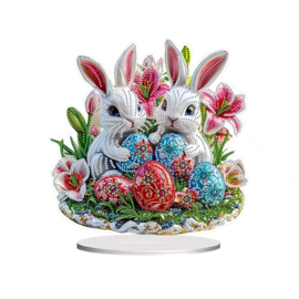 Diamond Painting  staander Bloemen Konijntjes Pasen