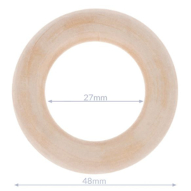 Macramé Houten ring naturel buitenmaat 48mm