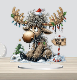 Diamond Painting  staander Kerst Gek  Rendier