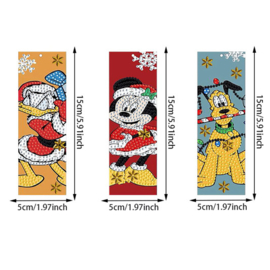 Diamond Painting set van 3 Boekenleggers Duck, Pluto & Mickey