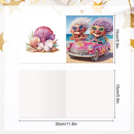 Diamond Painting Kaart Pakket Grappige mensen  kaarten