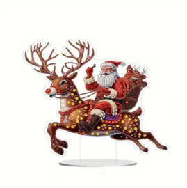 Diamond Painting Staander  Kerstman op Rendier