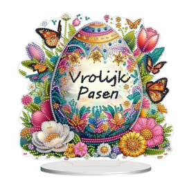 Diamond Painting Staander  Paasei Vrolijk Pasen