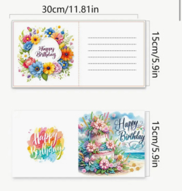 Diamond Painting Kaart Pakket met 6 verschillende Verjaardag kaarten