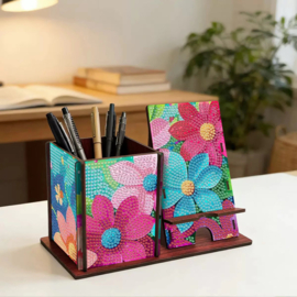 Diamond Painting Bureaustaander met pennenbakje en GSM houder