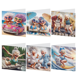 Diamond Painting Kaart Pakket Grappige mensen  kaarten