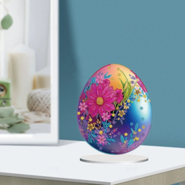 Diamond Painting Staander  Paasei met Bloemen