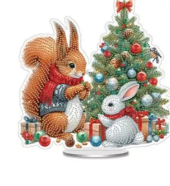 Diamond Painting Staander  Diertjes aan de Kerstboom