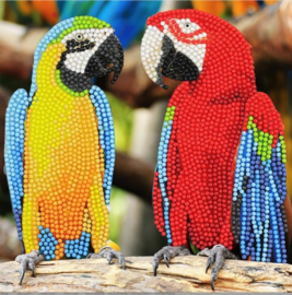 Diamond Painting Wenskaart  Parrot Friends