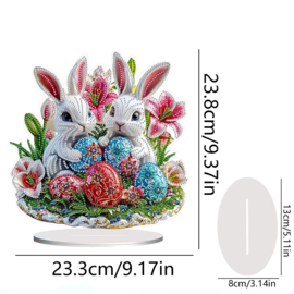 Diamond Painting  staander Bloemen Konijntjes Pasen