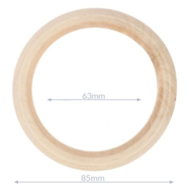 Macramé Houten ring naturel buitenmaat 85mm