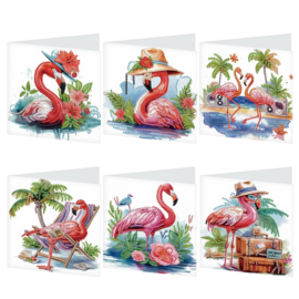 Diamond Painting Kaart Pakket Flamingo kaarten