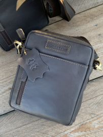 Cross body man-bag donkerbruin (unisex)