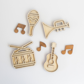 Speeltray miniset - Muziekinstrumenten (set van 4)