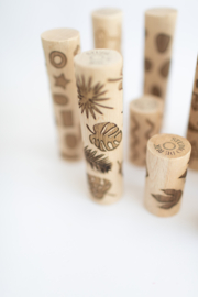Houten roller - Tropische bladeren