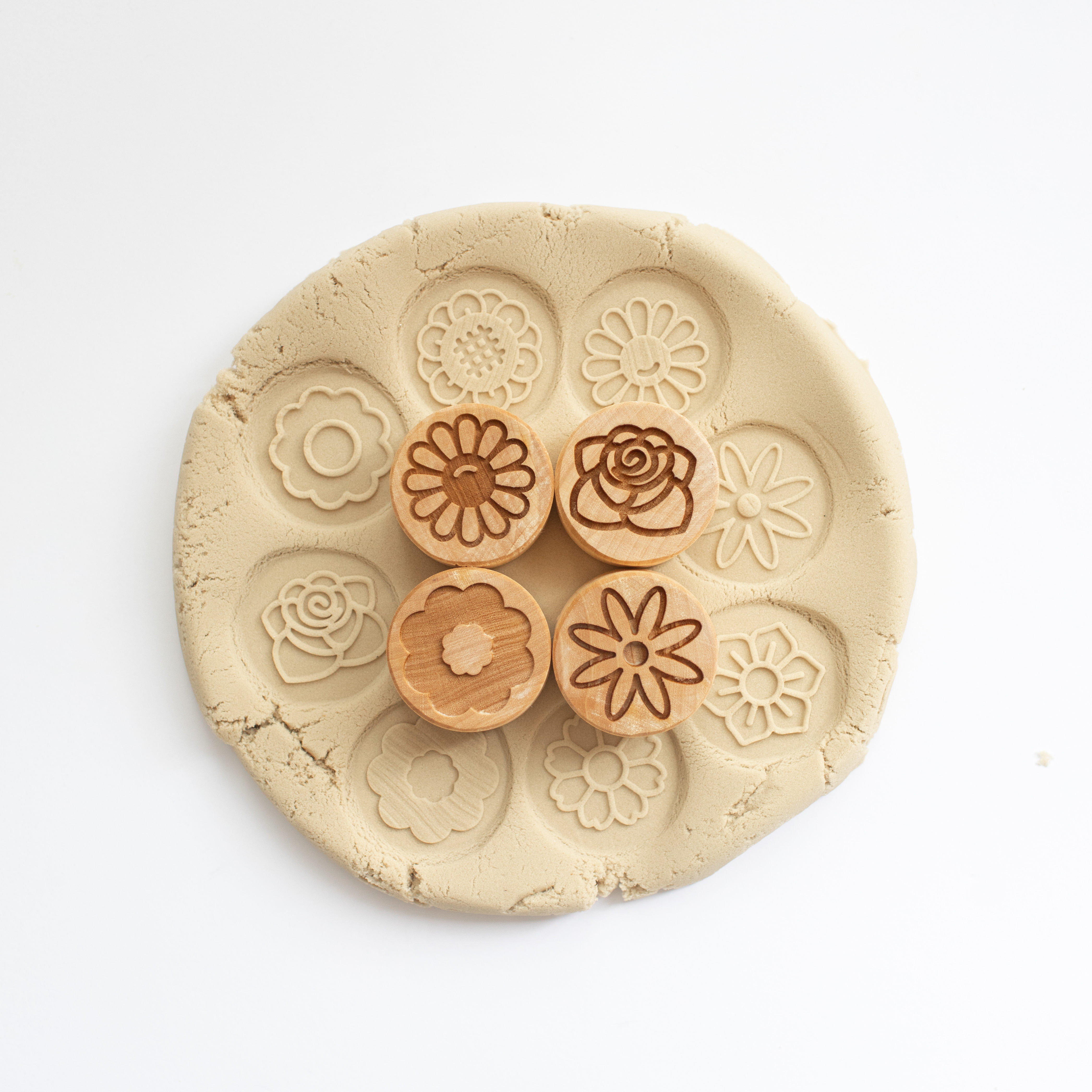 Houten stempelset - Bloemen