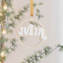 Houten kerstbal - met naam