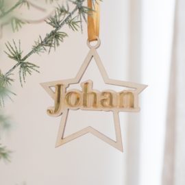 Houten ster - met naam
