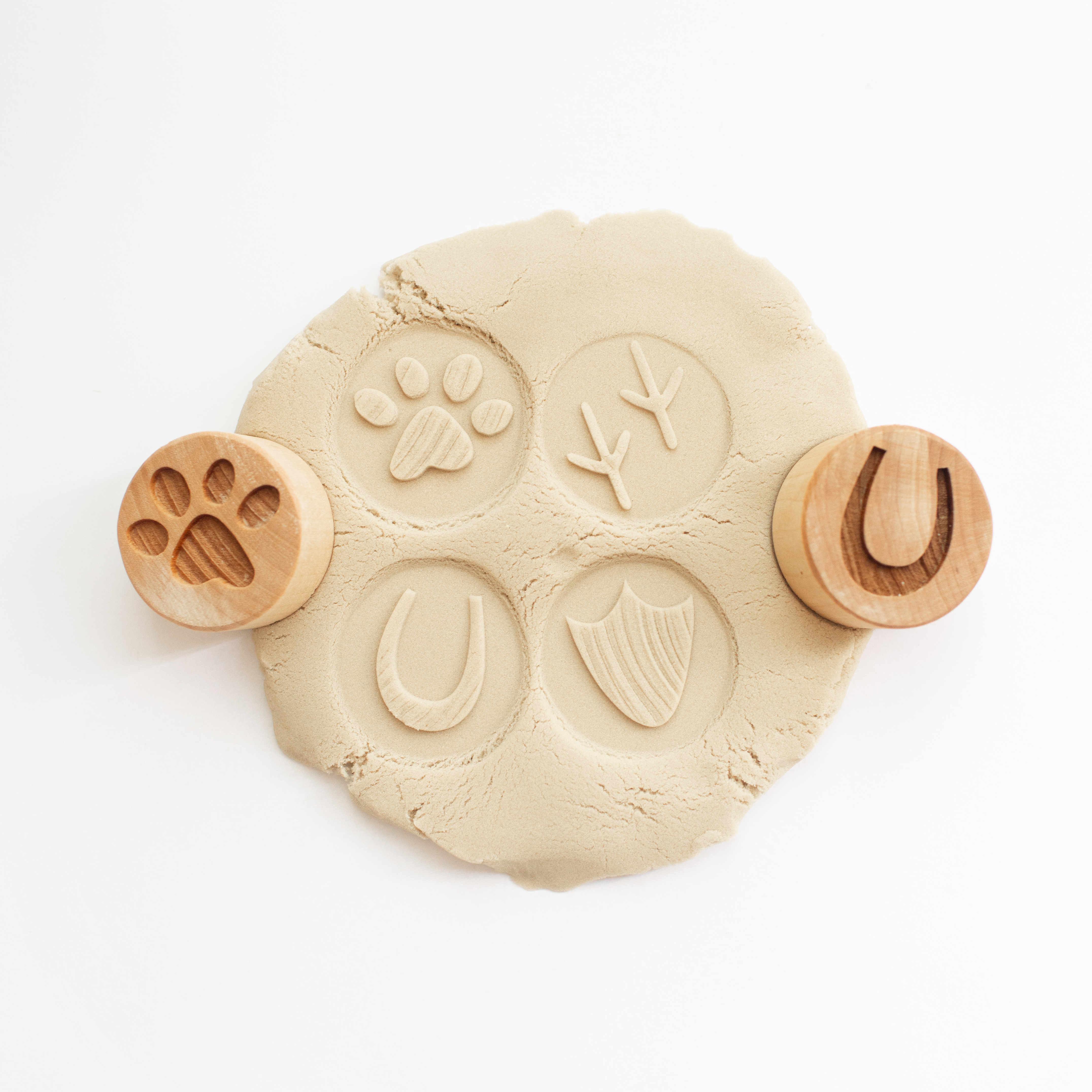 Houten stempelset - Pootafdrukken 1